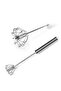 Steel Press-And-Go Automatic Manual Whisk - Press-And-Release Metal Hand Mixer Whisk - 3