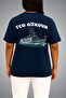 Oversize Tcg Gökova Cruise Themed Pocket and Back Printed Unisex T-Shirt - 4