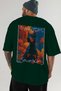 For Dog Lovers 17 Green Oversize T-Shirt with Back Dog Print 100% Cotton Unisex Dog Lover Premium Design - 6