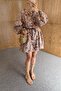 Wooden Beaded Coffee Mini Dress - 4