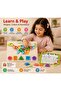 Montessori Wooden Dinosaur Puzzle Board, Shape, Number & Animal Matching Toy, Educational Learning Toy -Ages 3+