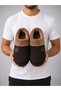 Men's Brown Luxury Home Shoes Corduroy Inside Plush Non-Slip Sole Winter Home Shoes - 2