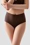 Women's Laser Cut High Waist Brown Panties C1T1N2963 - 3