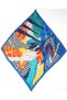 Geometric and Leaf Patterned Pleated Satin Bandana Scarf 50X50 cm - 4
