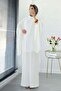 Premium Linen Trouser Set with Gathered Side Sleeves - White - 2
