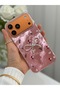 iPhone 17 Pro Max/18 Pro Max Case Marbling Effect 3D Bow Flower Pattern Camera Raised Cover Pink - 5