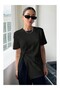 Texx Store Quality Women's Asymmetrical T-Shirt with Slits Basic Oversize Short Sleeve Modern T-Shirt
