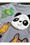Baby Boy 3D Safari Panda Embossed Summer Set with Embroidered Top and Bottom - 4