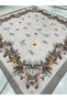 Elegant Floral Patterned Stitched Writing Cheesecloth Yemeni Foulard Scarf 80X80 cm - 8
