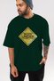 Body under Oversize Front Printed Green T-Shirt 100% Cotton Streetwear Premium Comfortable Fit - 6