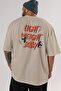 Light Weight Baby Oversize Back Printed Beige T-Shirt 100% Cotton Streetwear Premium Comfortable Fit - 5
