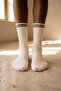 Women's Knitted Patterned Socks Ecru - 2