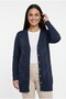 Women's Sleeves Button Detailed Stone Print Lettering Plus Size Long Cardigan