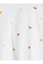 Xside White Fruit Printed 100% Cotton Women's T-Shirt - 6