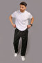 Men's Loose Fit Pique Fabric Wide Leg Sweatpants - 2