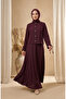 Button Detailed Blouse Skirt Tesetür Double Set 5658-02 Plum - 2