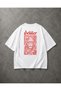 Madmen Ottoman Warrior Printed White Oversize Men's T-Shirt – Back Print 100% Cotton Vintage Streetwear