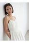 Lcw Modest White V-Neck Rope Strap Brode Dress - 2