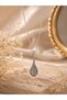 Teardrop Stone Steel Necklace (Silver Color) - 4