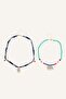 Women's 2-Piece Fabric and Beaded Necklace H6974Axns - 3