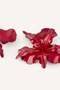 Women's Floral Red Earrings H9972Axns - 3