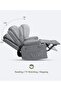 Oversized Recliner Chair, Manual Recliner for Adults, Faux PU Leather Chair with 1.5X Sponge Filling, for Nursery, Living Room, Bedroom, Grey - 2