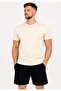 Men's Cream Cotton Lycra Single Jersey Short Sleeve-T-Shirt-D230