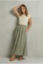 Women's Strawberry Fabric Wide-Cut Maxi Skirt with Pockets and Elastic Waist - 4