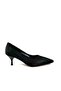 Women's Black Satin Pointed Toe Thin Heeled Stiletto