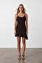 Bitter Brown Strappy Valon Ruffle Fabric Mini Beach Dress Alc-X15554 - 2