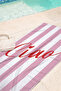 Pink Striped Ciao Written Beach Towel - Modern Marine Style Pool Sea Bath Beach Cover - 2