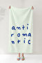 Written Beach Towel - Minimalist Mint Blue Typographic Pool Sea Bath Quick-Dry Beach Cover - 2