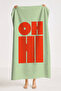 Retro Oh Hi Lettering Typographic Beach Towel - Modern Mint Orange Pool Sea Quick Dry Beach Cover-Up