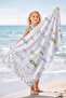 Fish-Themed Underwater Kids Beach Towel - Pastel Marine Pool Quick-Dry Microfiber Towel