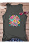Tropical Sea Star Printed Sleeveless Crew Neck Women's Tshirt