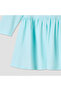 Scallop Neck Long Sleeves A-line Dress with Floral Embroidery - 5