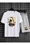T-Shirt Shorts 2-Piece Combination Thin Summer Dice Printed Women's / Men's Unisex Model