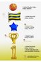 Basketball Themed Fan Party Set - Basketball Ball Balloon - Trophy Balloon - Yellow Navy Blue Flag Balloon 1 Year Old - 2