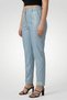 Women Skinny Fit Leather Straight Pants, Light Blue - 3