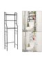 Space Saving Over Toilet Storage Rack Bathroom Shelving Unit With 3 Large Tiers Side Hooks Laundry Organizer - 4