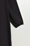 Half Double-Breasted Coat - Black - 3