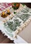 Green French Peasant Pattern Scalloped Ruffle Runner 40X120Cm