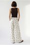 Women's Cream Brown Waist Tied Polka Dot Relaxed Loose Trousers 3322 60286334 - 5