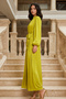 Balloon Sleeve Evening Dress A35148-Pr Oil Green - 3