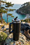 Black Aç-Kapa Straw - 900 ml Premium Thermos - Stainless Steel Thermos
