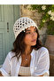 Pearl Detailed Mesh Knitted Bandana Beanie Women's Summer Accessory