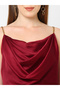 Maroon Chain Strap Maxi Dress with Cowl Neck - 2