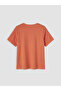 Orange Crew Neck Embroidered 100% Cotton Blouse - 7
