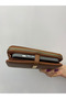 Gold Detailed Tan Leather Women's Wallet Handbag with Phone Compartment - 4