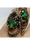 Bronze Women's Ring Authentic Copper Jewelry Green Stone Endless Ivy Adjustable Vintage - 3